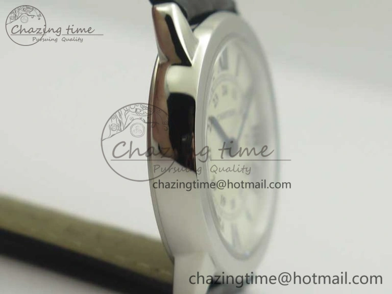 Ronde Solo de Cartier 29.5mm K11 1:1 Best Edition White Dial on Black Croco Leather Strap Ronda Quartz