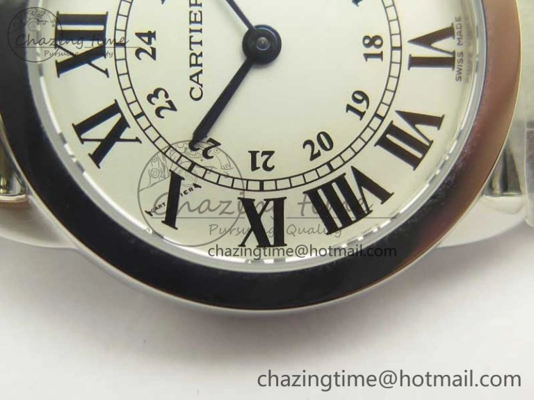 Ronde Solo de Cartier 29.5mm K11 1:1 Best Edition White Dial on SS Bracelet Ronda Quartz