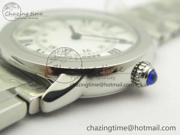 Ronde Solo de Cartier 29.5mm K11 1:1 Best Edition White Dial on SS Bracelet Ronda Quartz