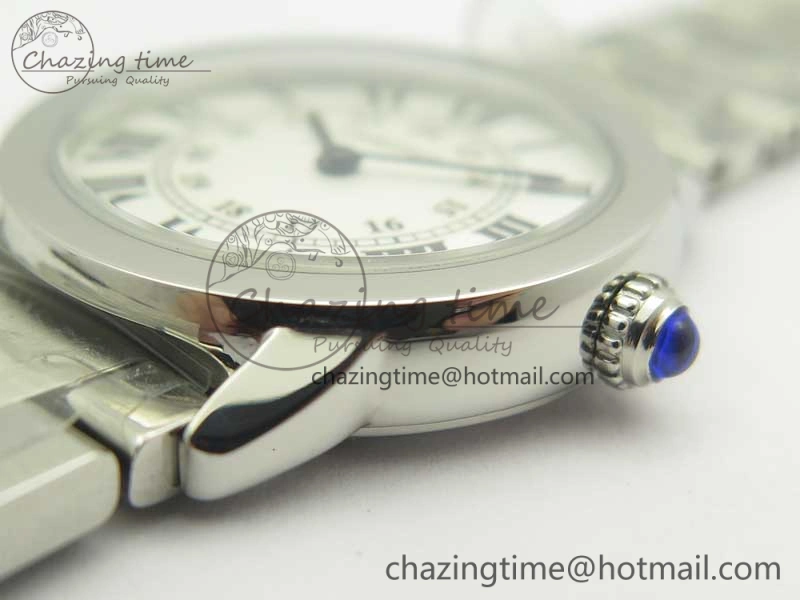 Ronde Solo de Cartier 29.5mm K11 1:1 Best Edition White Dial on SS Bracelet Ronda Quartz