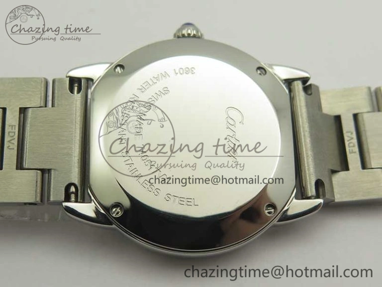 Ronde Solo de Cartier 29.5mm K11 1:1 Best Edition White Dial on SS Bracelet Ronda Quartz