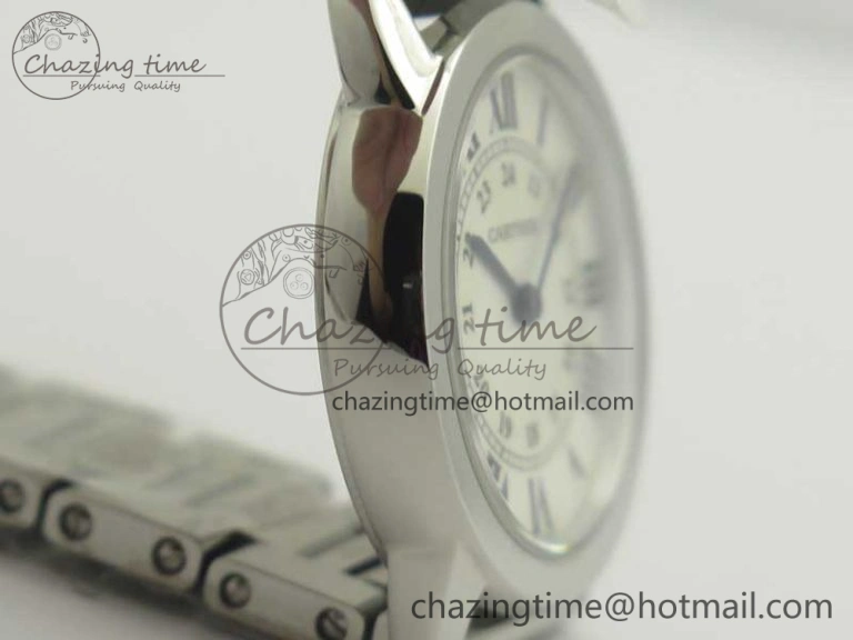 Ronde Solo de Cartier 29.5mm K11 1:1 Best Edition White Dial on SS Bracelet Ronda Quartz