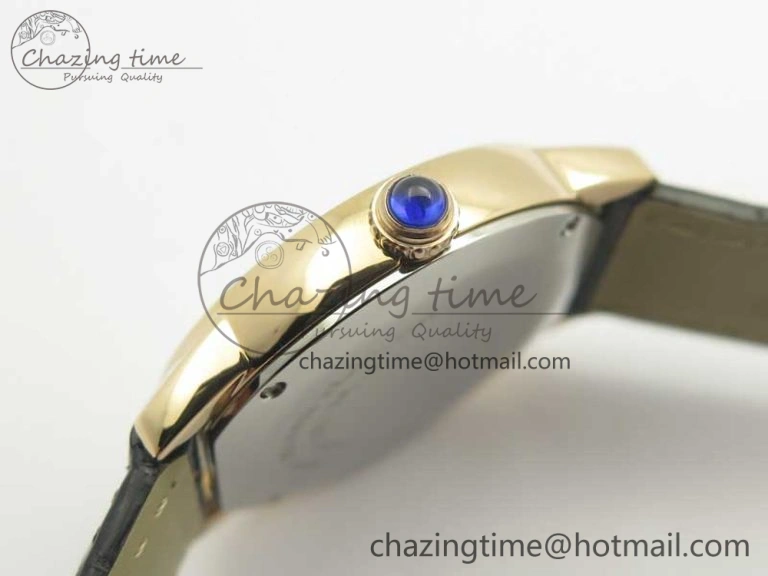Ronde Solo de Cartier 29.5mm RG K11 1:1 Best Edition White Dial on Croco Leather Strap Ronda Quartz