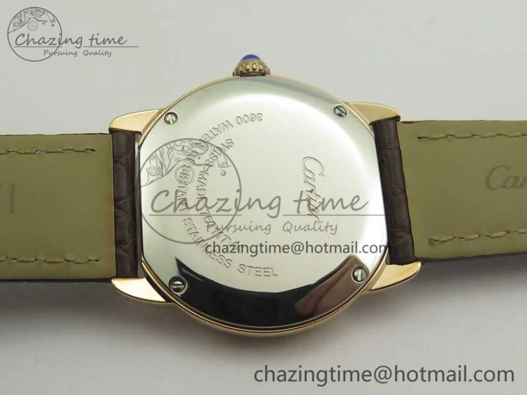 Ronde Solo de Cartier 29.5mm RG K11 1:1 Best Edition White Dial on Croco Leather Strap Ronda Quartz