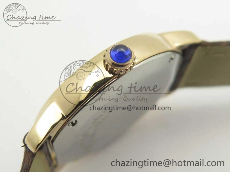 Ronde Solo de Cartier 29.5mm RG Dia K11 1:1 Best Edition White Dial on Brown Croco Leather Strap Ronda Quartz