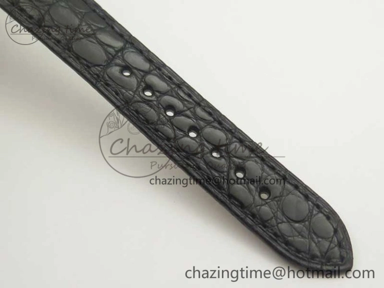 Ronde Solo de Cartier 29.5mm YG Dia K11 1:1 Best Edition White Dial on Black Croco Leather Strap Ronda Quartz