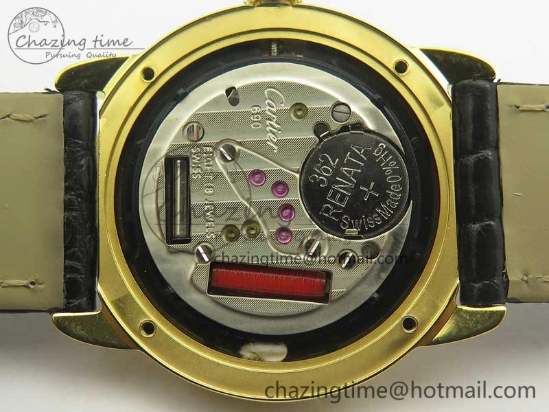 Ronde Solo de Cartier 29.5mm YG Dia K11 1:1 Best Edition White Dial on Black Croco Leather Strap Ronda Quartz
