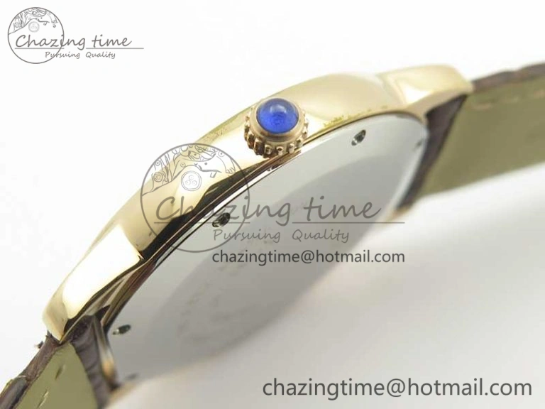 Ronde Solo de Cartier 36mm K11 RG Dia 1:1 Best Edition White Dial on Brown Croco Leather Strap Ronda Quartz