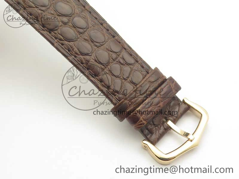 Ronde Solo de Cartier 36mm K11 RG Dia 1:1 Best Edition White Dial on Brown Croco Leather Strap Ronda Quartz