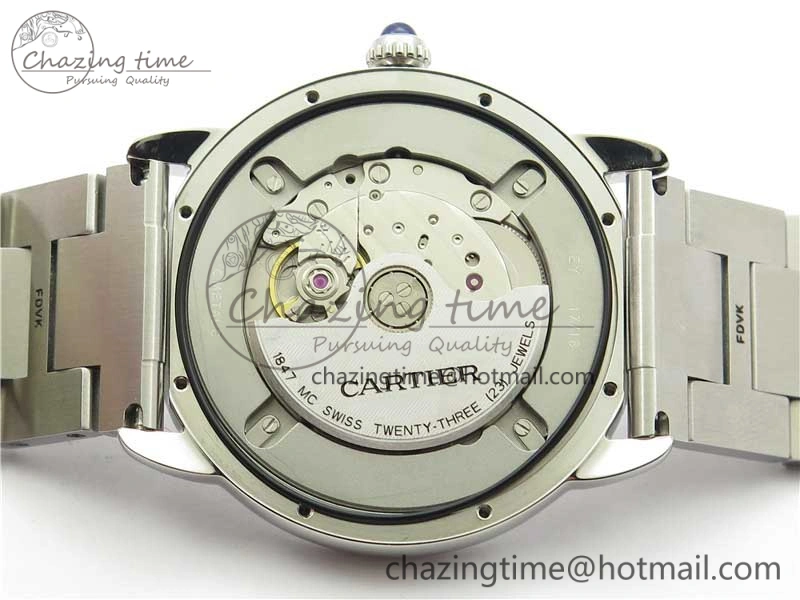 Ronde Solo de Cartier 42mm AF 1:1 Best Edition Blue Dial on SS Bracelet MIYOTA 9015