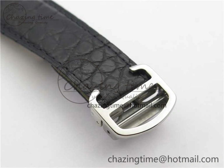 Ronde Solo de Cartier 42mm AF 1:1 Best Edition White Dial on Black Croco Leather Strap MIYOTA 9015