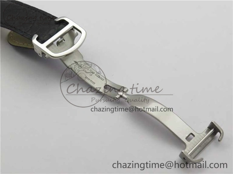 Ronde Solo de Cartier 42mm AF 1:1 Best Edition White Dial on Black Croco Leather Strap MIYOTA 9015