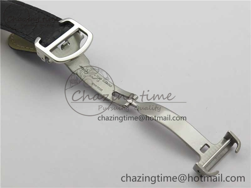 Ronde Solo de Cartier 42mm AF 1:1 Best Edition White Dial on Black Croco Leather Strap MIYOTA 9015