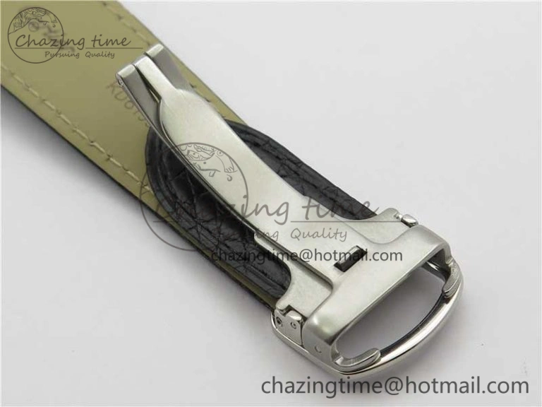 Ronde Solo de Cartier 42mm AF 1:1 Best Edition White Dial on Black Croco Leather Strap MIYOTA 9015
