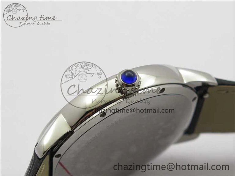 Ronde Solo de Cartier 42mm AF 1:1 Best Edition White Dial on Black Croco Leather Strap MIYOTA 9015