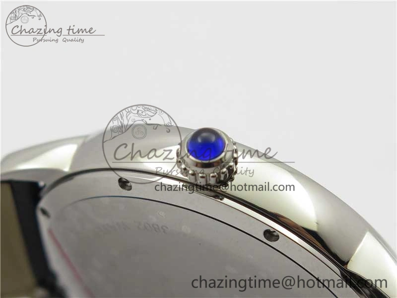 Ronde Solo de Cartier 42mm AF 1:1 Best Edition White Dial on Black Croco Leather Strap MIYOTA 9015