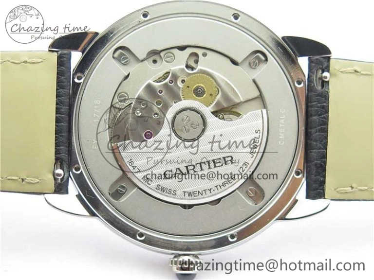 Ronde Solo de Cartier 42mm AF 1:1 Best Edition White Dial on Black Croco Leather Strap MIYOTA 9015