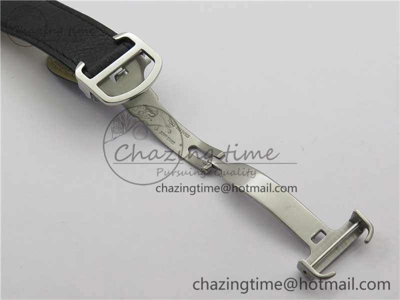 Ronde Solo de Cartier 42mm AF 1:1 Best Edition White Dial on Black Leather Strap MIYOTA 9015