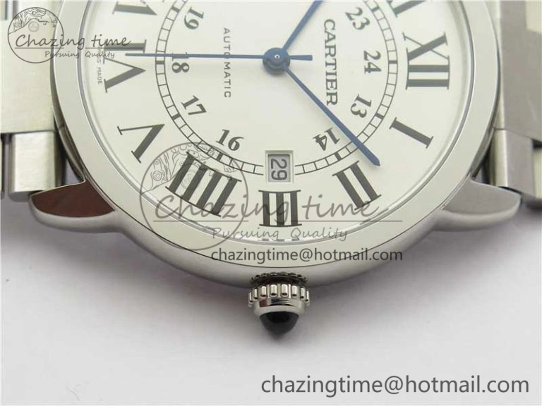 Ronde Solo de Cartier 42mm AF 1:1 Best Edition White Dial on SS Bracelet MIYOTA 9015