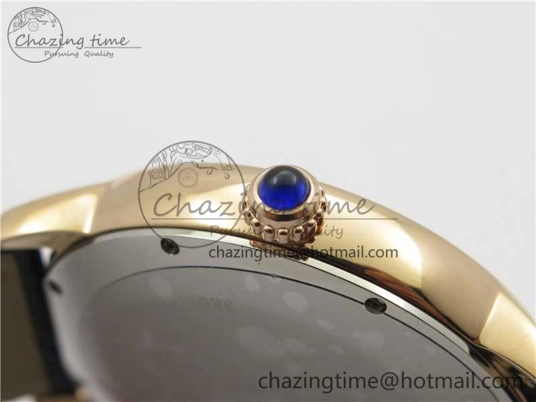 Ronde Solo de Cartier 42mm RG AF 1:1 Best Edition White Dial on Black Croco Leather Strap MIYOTA 9015