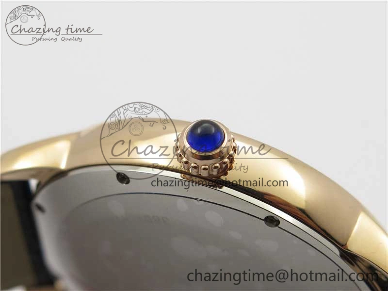 Ronde Solo de Cartier 42mm RG AF 1:1 Best Edition White Dial on Black Croco Leather Strap MIYOTA 9015