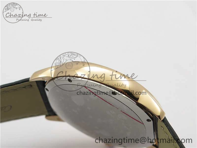 Ronde Solo de Cartier 42mm RG AF 1:1 Best Edition White Dial on Black Croco Leather Strap MIYOTA 9015