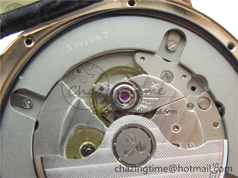 Ronde Solo de Cartier 42mm RG AF 1:1 Best Edition White Dial on Black Croco Leather Strap MIYOTA 9015