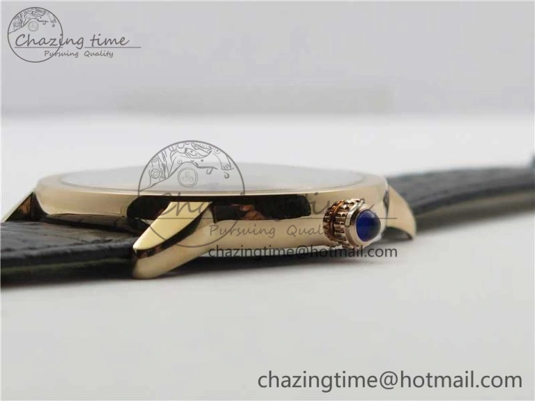 Ronde Solo de Cartier 42mm RG AF 1:1 Best Edition White Dial on Black Croco Leather Strap MIYOTA 9015