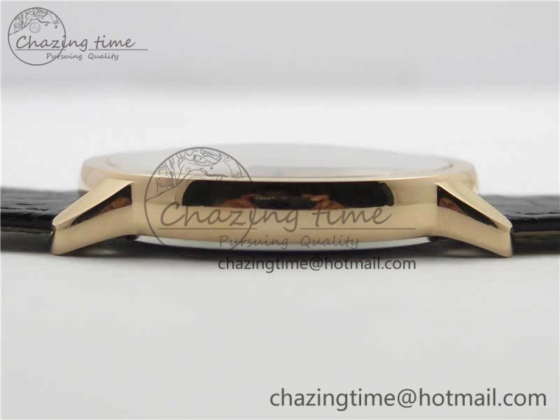 Ronde Solo de Cartier 42mm RG AF 1:1 Best Edition White Dial on Black Croco Leather Strap MIYOTA 9015