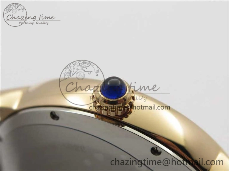 Ronde Solo de Cartier 42mm RG AF 1:1 Best Edition White Dial on Brown Croco Leather Strap MIYOTA 9015