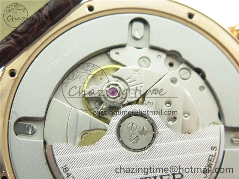 Ronde Solo de Cartier 42mm RG AF 1:1 Best Edition White Dial on Brown Croco Leather Strap MIYOTA 9015