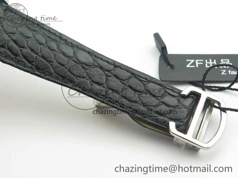 Ronde Solo de Cartier 42mm ZF 1:1 Best Edition White Dial On Black Leather Strap MIYOTA 9015