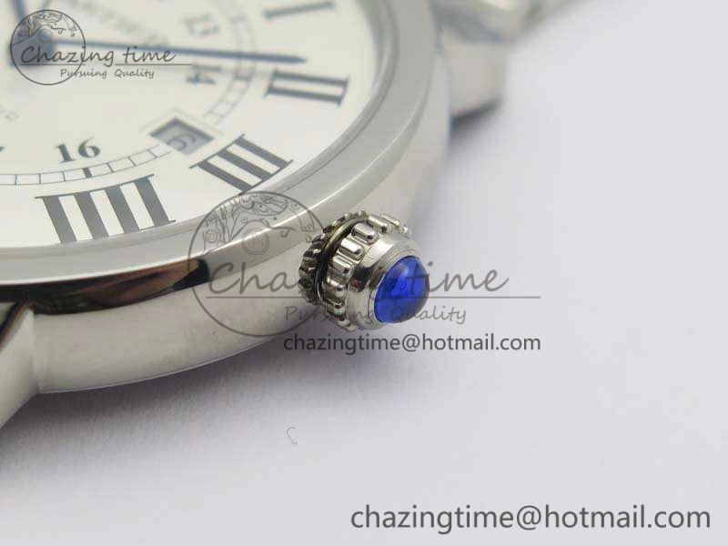 Ronde Solo de Cartier 42mm ZF 1:1 Best Edition White Dial On SS Bracelet MIYOTA 9015