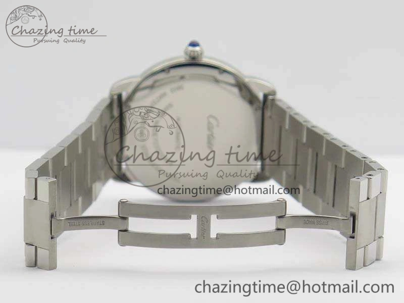 Ronde Solo de Cartier 42mm ZF 1:1 Best Edition White Dial On SS Bracelet MIYOTA 9015