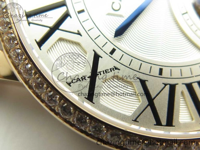 Rotonde Flying Tourbillon RG BLF Best Edition White Dial Diamonds Bezel on Brown Leather Strap V2