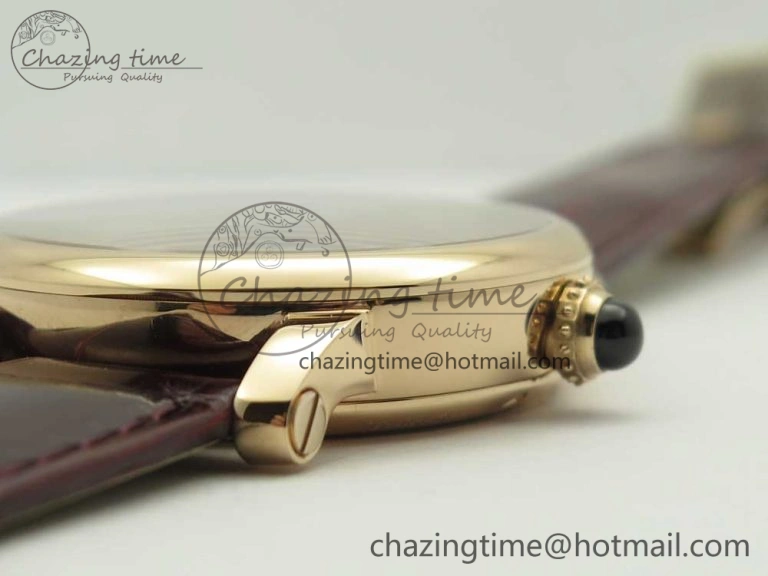 Rotonde Flying Tourbillon RG BLF Best Edition White Dial on Brown Leather Strap V2