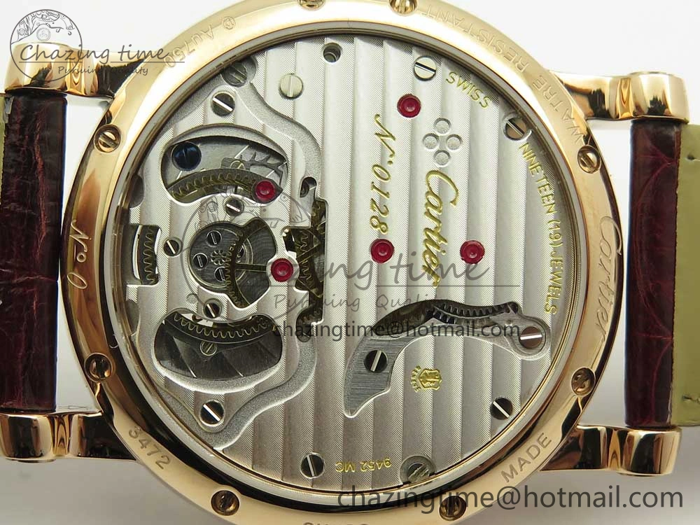 Rotonde Flying Tourbillon RG BLF Best Edition White Dial on Brown Leather Strap V2