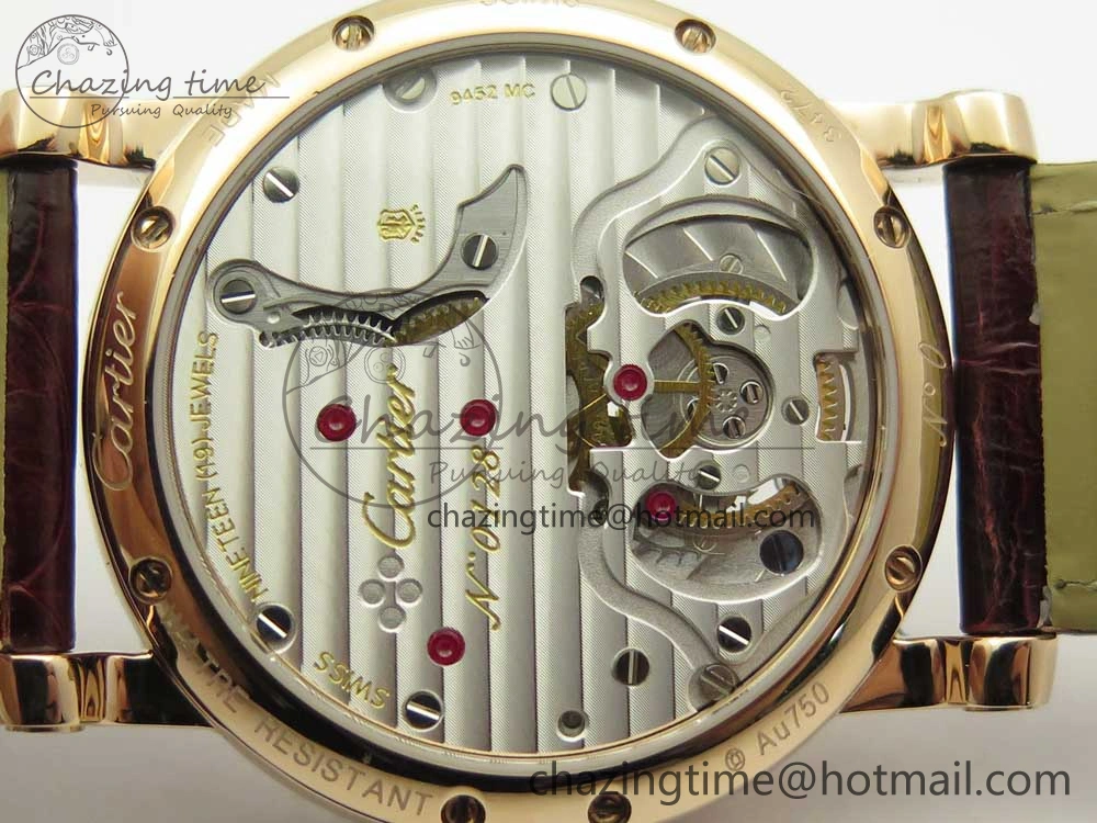 Rotonde Flying Tourbillon RG BLF Best Edition White Dial on Brown Leather Strap V2