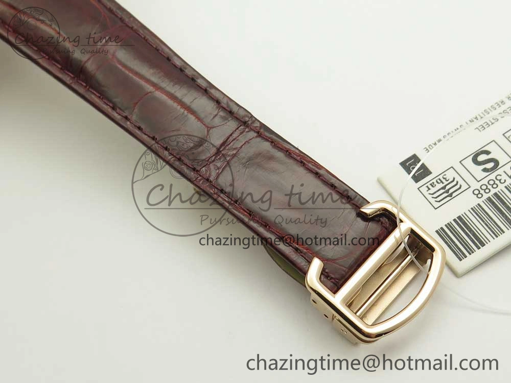 Rotonde Flying Tourbillon RG BLF Best Edition White Dial on Brown Leather Strap V2