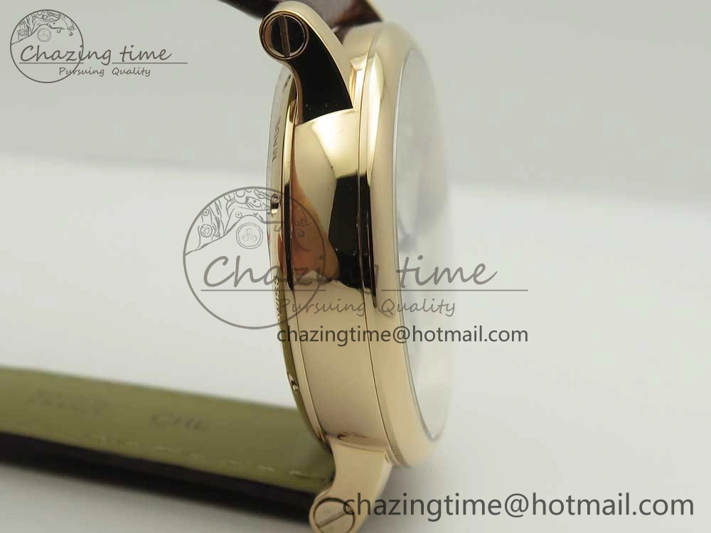 Rotonde Flying Tourbillon RG BLF Best Edition White Dial on Brown Leather Strap V2