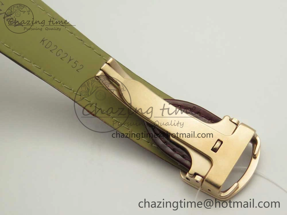 Rotonde Flying Tourbillon RG BLF Best Edition White Dial on Brown Leather Strap V2