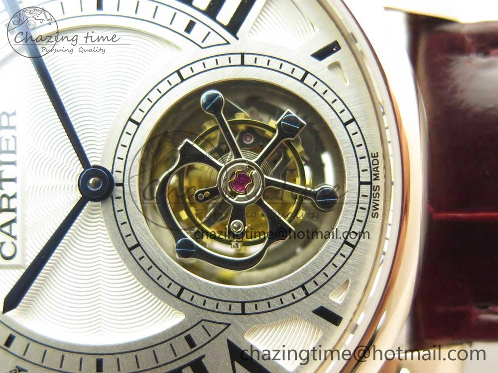 Rotonde Flying Tourbillon RG BLF Best Edition White Dial on Brown Leather Strap V2