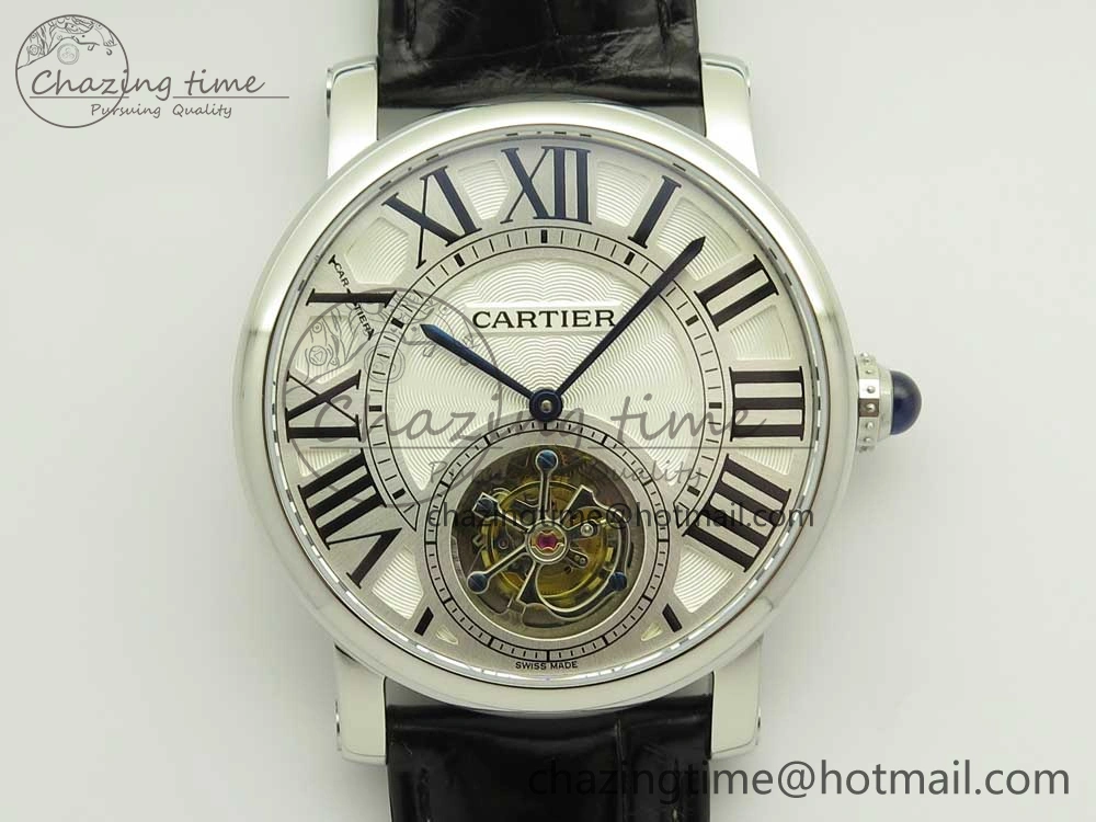 Rotonde Flying Tourbillon SS BLF Best Edition White Dial on Black Leather Strap V2