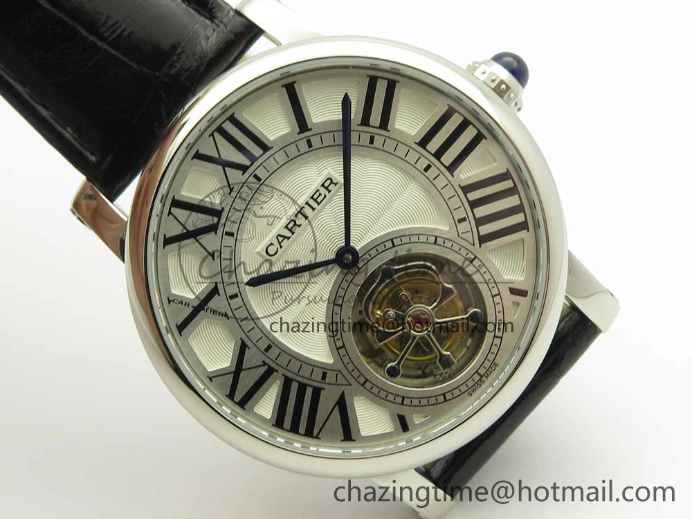 Rotonde Flying Tourbillon SS BLF Best Edition White Dial on Black Leather Strap V2