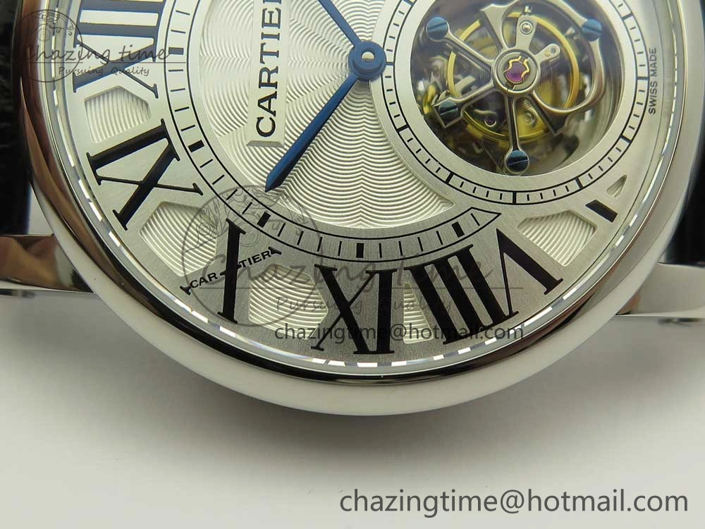 Rotonde Flying Tourbillon SS BLF Best Edition White Dial on Black Leather Strap V2