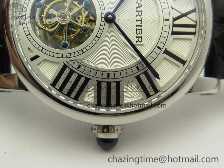 Rotonde Flying Tourbillon SS BLF Best Edition White Dial on Black Leather Strap V2