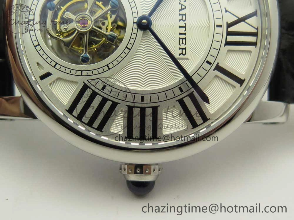 Rotonde Flying Tourbillon SS BLF Best Edition White Dial on Black Leather Strap V2
