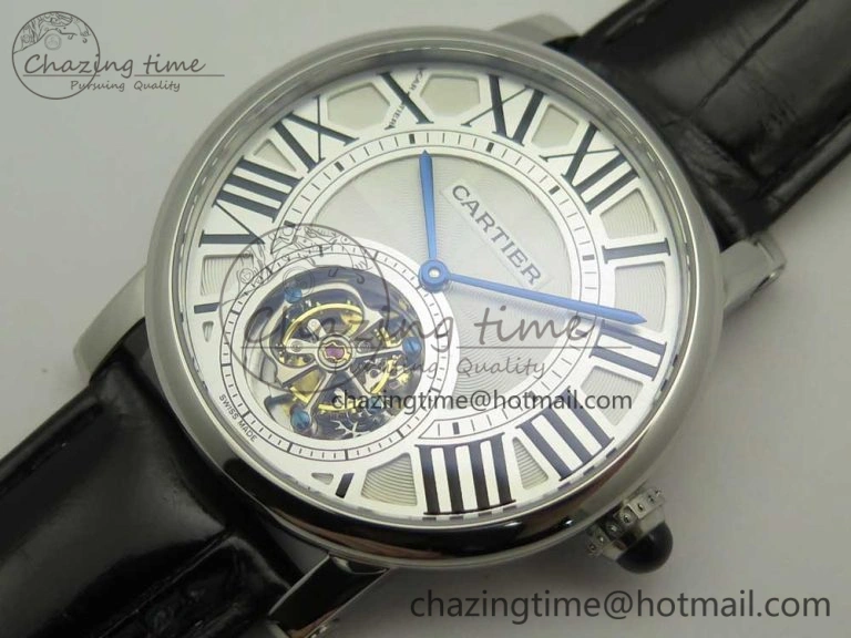 Rotonde Flying Tourbillon SS BLF Best Edition White Dial on Black Leather Strap V2