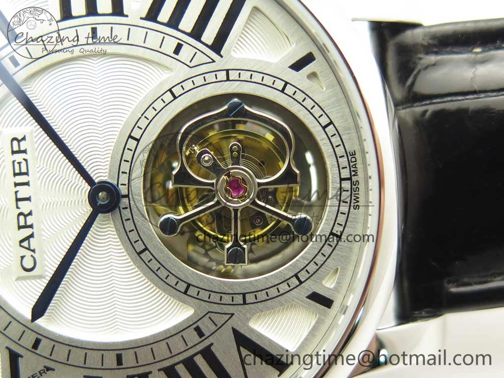 Rotonde Flying Tourbillon SS BLF Best Edition White Dial on Black Leather Strap V2