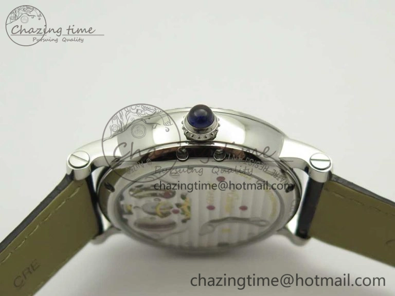Rotonde Flying Tourbillon SS BLF Best Edition White Dial on Black Leather Strap V2